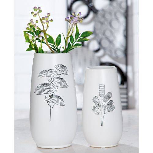 vASE BLANC ET NOIR EN CERAMIQUE A MORNANT