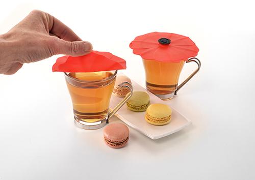 couvre verres coquelicot