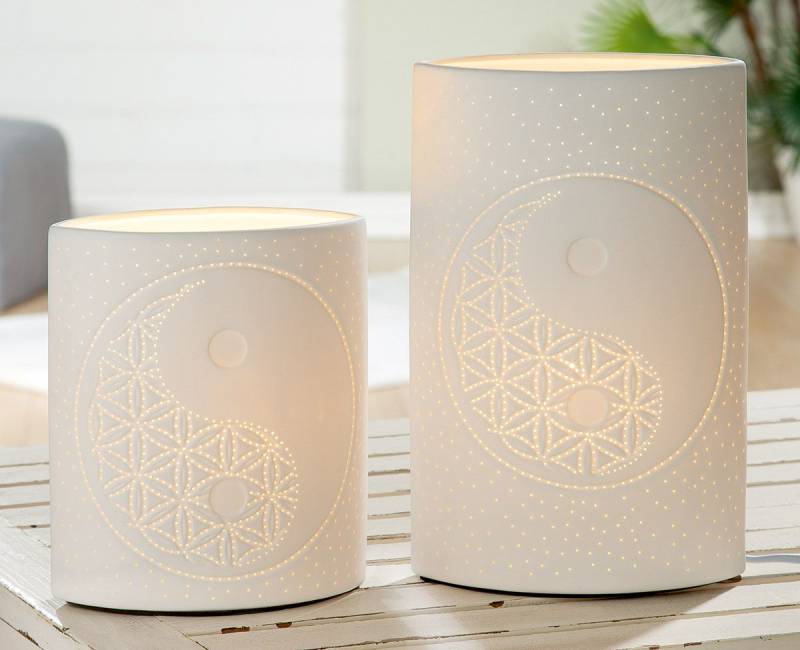 Lampes en porcelaine YIn + Yang à Mornant