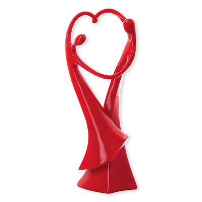 couple entrelacé en céramique rouge
