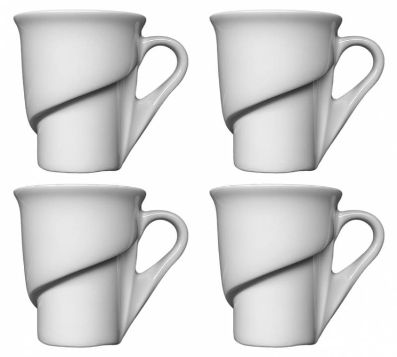 4 tasses expresso en porcelaine Delissea