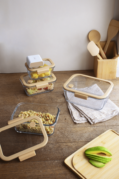 set essentiels de boites en verre Pebbly avec mise sous vide à Mornant