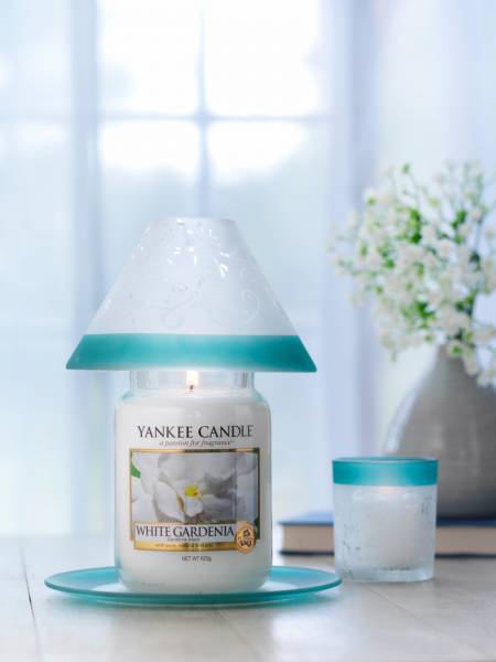 ABAT JOUR + PLATEAU EN VERRE POUR JARRE GM YANKEE CANDLE