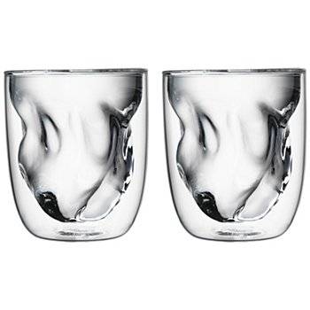 2 gobelets double paroi en verre QDO